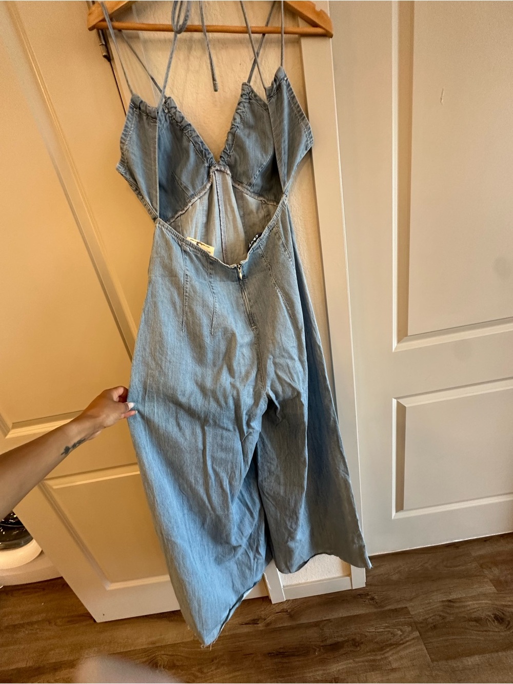 We The Free Light Wash Denim Jumpsuit - Picture 3 of 4